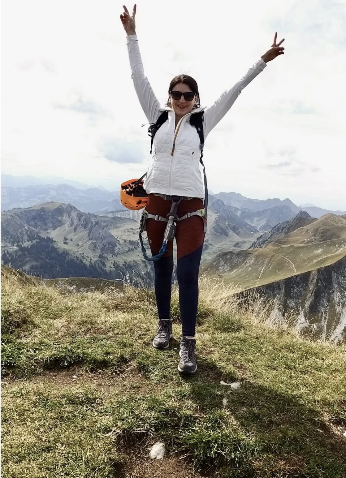 Mariana on a mountain summit in the Bernese Oberland